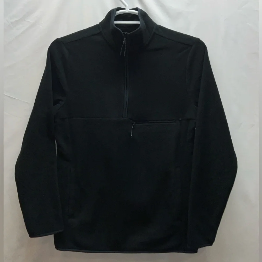 NWT Men’s Goodfellow & Co. Pull Over Quarter Zip Fleece Jacket - Black‎ - Small